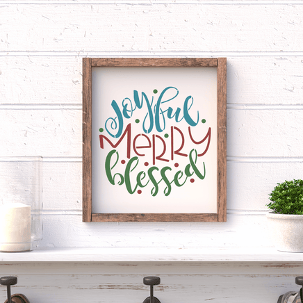 WallCutz Stencil Joyful, Merry, Blessed Stencil