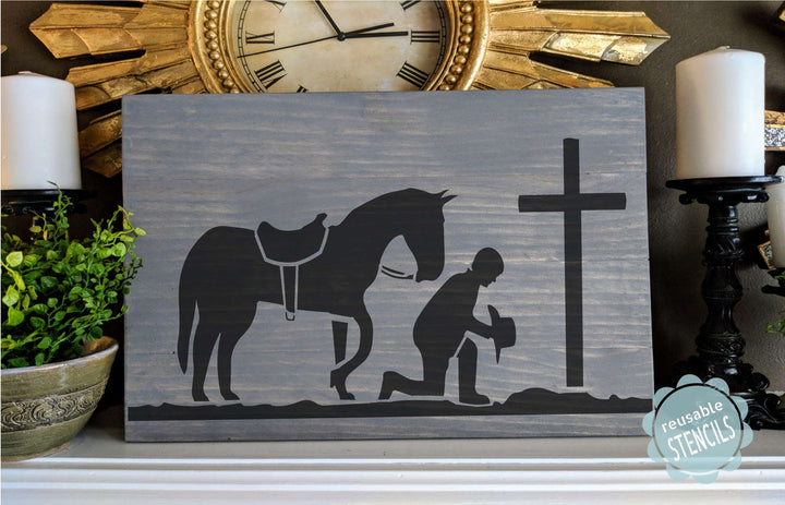 WallCutz  Kneeling Cowboy Stencil Stencil