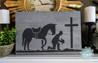 WallCutz Stencil Kneeling Cowboy Stencil