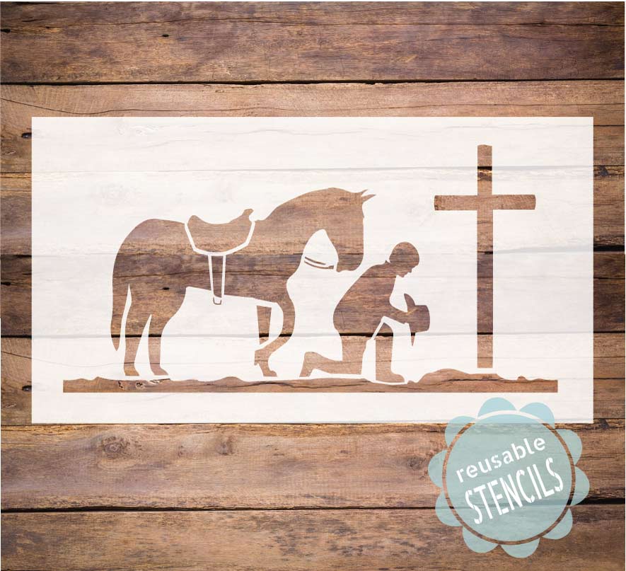 WallCutz  Kneeling Cowboy Stencil Stencil