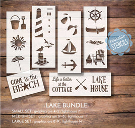 WallCutz Stencil Lake Bundle - Beach Stencils