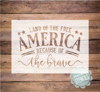 WallCutz Stencil Land of the Free America Stencil