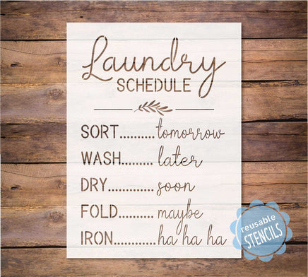 WallCutz Stencil Laundry Schedule stencil