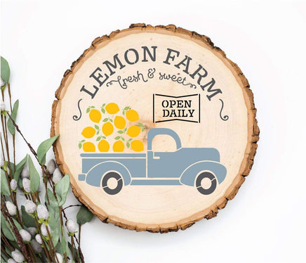 WallCutz Stencil Lemon Farm - Summer Farm Truck stencil