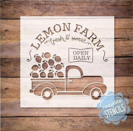 WallCutz Stencil Lemon Farm - Summer Farm Truck stencil