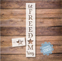 WallCutz Stencil Let Freedom Ring  / Patriotic porch stencil