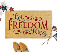 WallCutz Stencil Let Freedom Ring -  door mat stencil