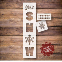 WallCutz Stencil Let It Snow - christmas porch stencil