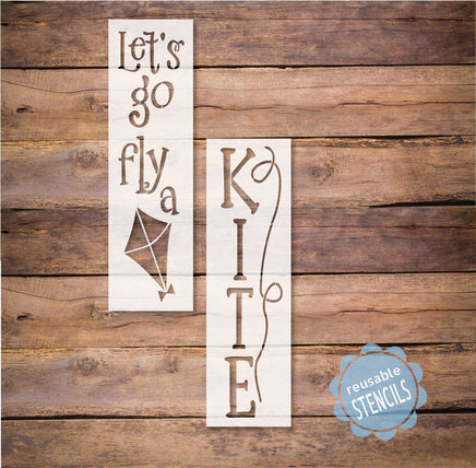 WallCutz Stencil Let's Go Fly A Kite  /  Porch Stencil