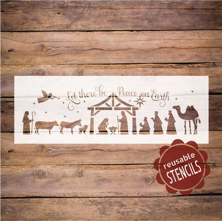 WallCutz Stencil Let There Be Peace Nativity Stencil