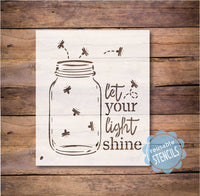 WallCutz Stencil Let Your Light Shine / Jar of Fireflies / Reusable stencil