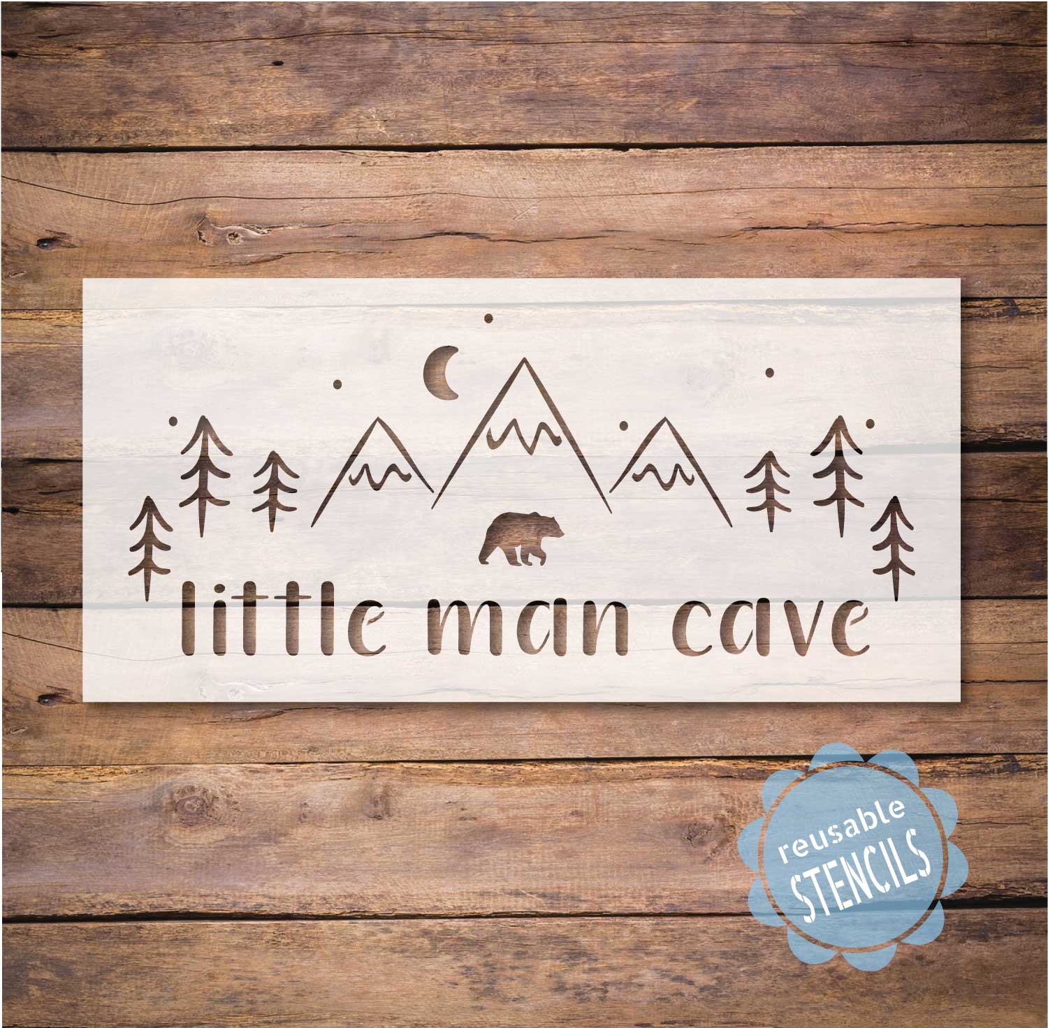 Little Man Cave / Nursery Stencil – WallCutz Crafts Little Man Cave / Nursery Stencil – WallCutz Crafts