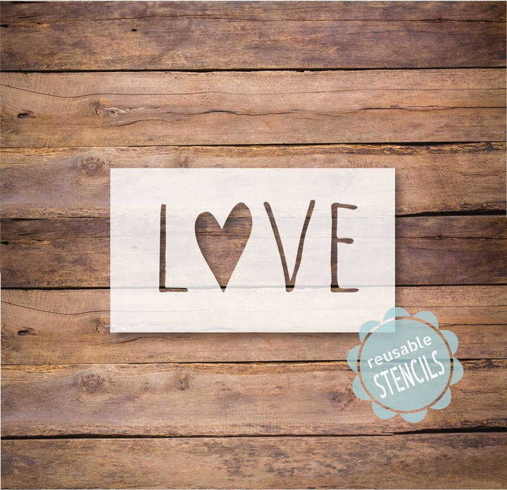 WallCutz  LOVE letters / simple heart stencil Stencil