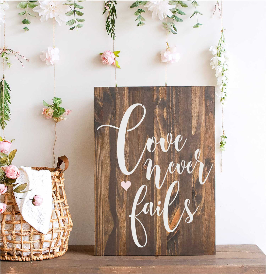 WallCutz  Love Never Fails Stencil