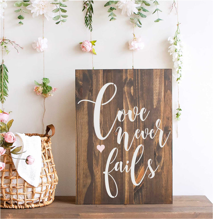 WallCutz  Love Never Fails Stencil