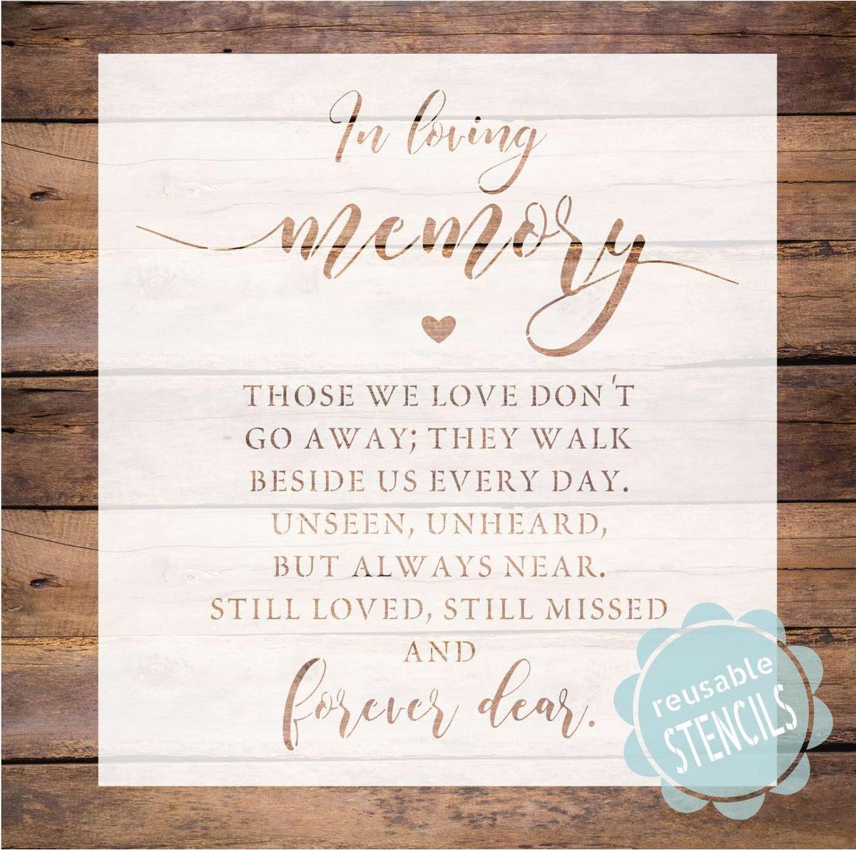 Memorial Poem Stencil - In Loving Memory| WallCutz Crafts