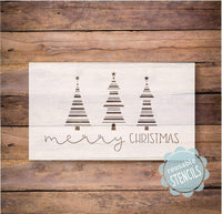 WallCutz Stencil Merry Christmas Trees - door mat stencil