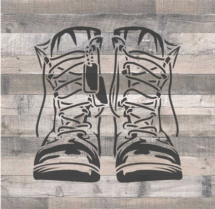 WallCutz Stencil Military Combat Boots - stencil