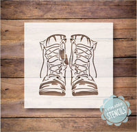 WallCutz Stencil Military Combat Boots - stencil