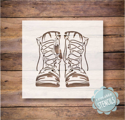 WallCutz Stencil Military Combat Boots - stencil