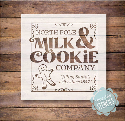 WallCutz Stencil Milk and Cookies Gingerbread Man - Christmas stencil