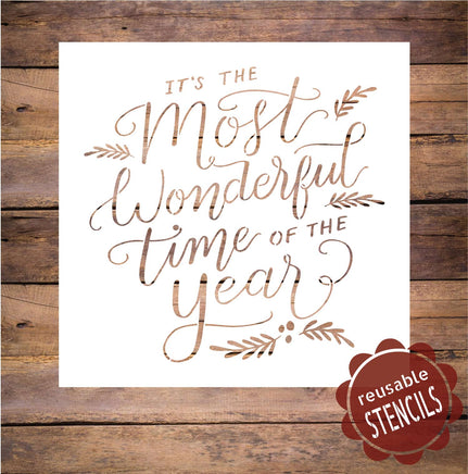 WallCutz Stencil Most Wonderful Time of the Year stencil