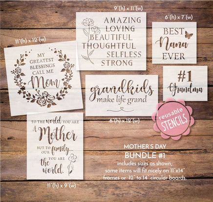 WallCutz Stencil Bundle #1 - small Mother's Day Bundle #1