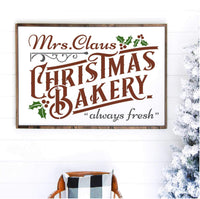 WallCutz Stencil Mrs. Claus Christmas Bakery - stencil