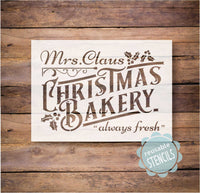 WallCutz Stencil Mrs. Claus Christmas Bakery - stencil