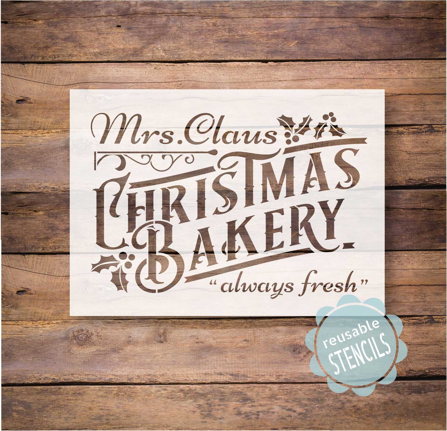 Mrs. Claus Christmas Bakery - Christmas Stencil – WallCutz Crafts mrs-claus-christmas-bakery-christmas-stencil-wallcutz-crafts