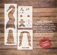 WallCutz Stencil Ms Claus / Girl Gnome Stencil - Christmas porch stencil