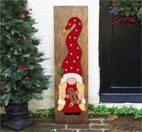 WallCutz Stencil Ms Claus / Girl Gnome Stencil - Christmas porch stencil