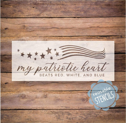 WallCutz Stencil My Patriotic Heart - Flag Stencil