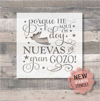 WallCutz Stencil Navidad Plantilla / Nuevas de gran gozo / Spanish Christmas Stencil