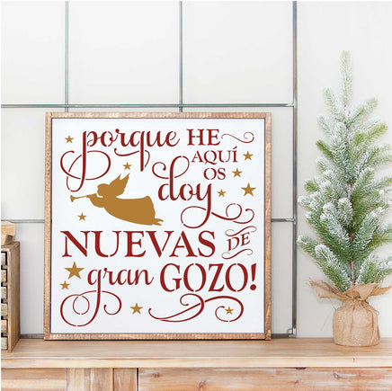 WallCutz Stencil Navidad Plantilla / Nuevas de gran gozo / Spanish Christmas Stencil