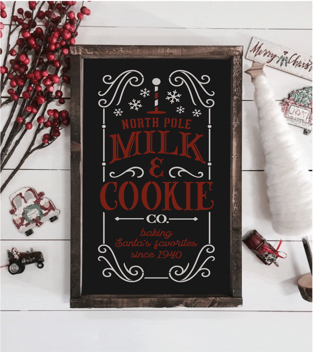 WallCutz  North Pole Milk and Cookies - Christmas Stencil Stencil