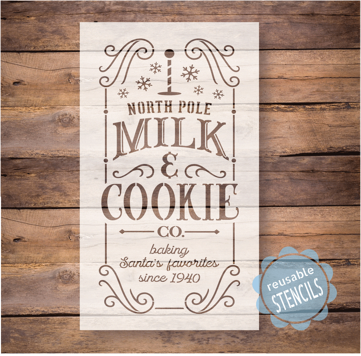 WallCutz  North Pole Milk and Cookies - Christmas Stencil Stencil