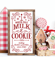 WallCutz Stencil North Pole Milk and Cookies - Christmas Stencil