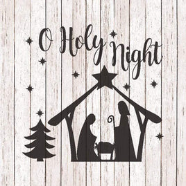 WallCutz Stencil O Holy Night Nativity Stencil