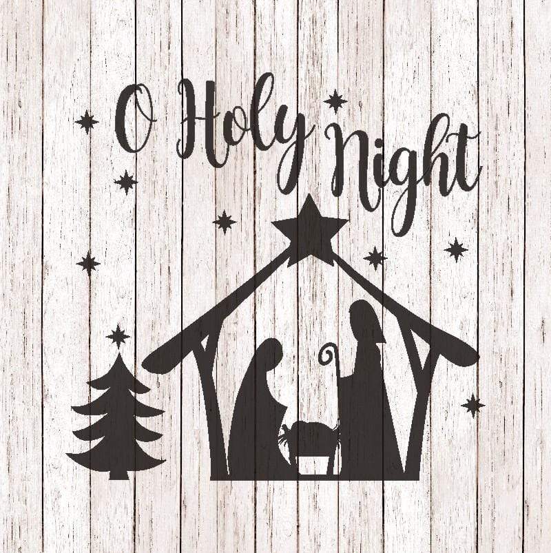 O Holy Night Nativity Stencil