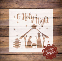 WallCutz Stencil O Holy Night Nativity Stencil