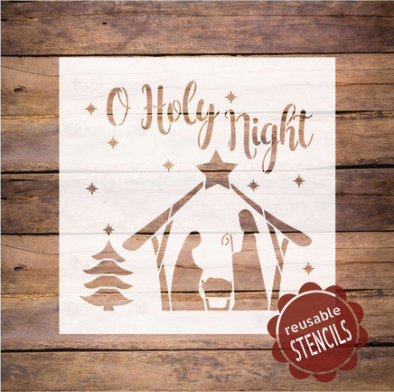 WallCutz Stencil O Holy Night Nativity Stencil