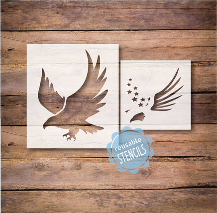 WallCutz Stencil Patriotic Eagle / American Flag Eagle Stencil