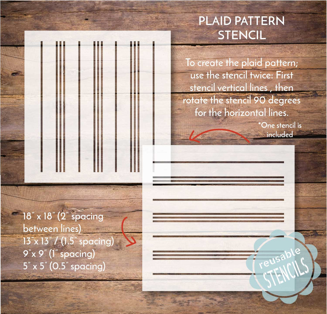 WallCutz  Plaid Pattern Stencil Stencil