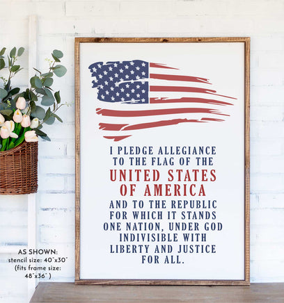 WallCutz Stencil Pledge of Allegiance - American Flag stencil