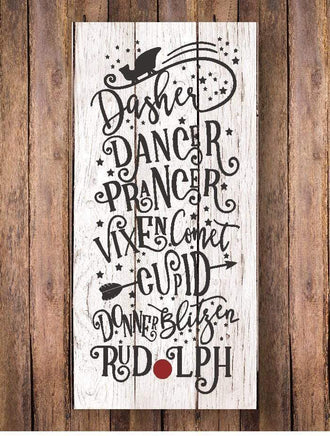WallCutz Stencil Reindeer Names Christmas Stencil