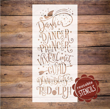 WallCutz Stencil Reindeer Names Christmas Stencil