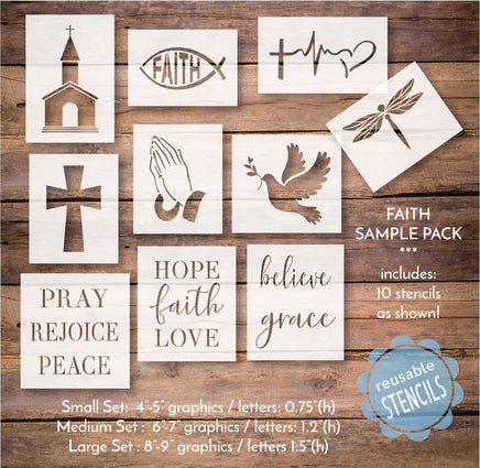 WallCutz Stencil Religious / Faith Stencil pack