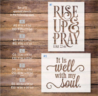 WallCutz Stencil Rise Up / It is Well With My Soul / 2 stencil bundle