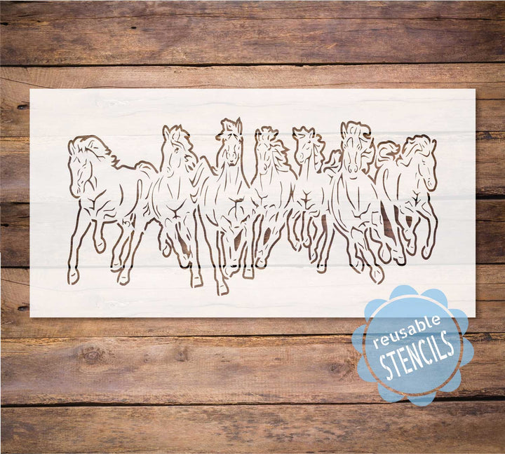WallCutz  Running Horses Stencil